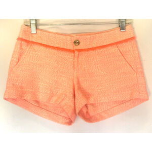 Lilly Pulitzer Walsh Shorts Papaya Size 00 Resort Beach Preppy Golfcore Tweed